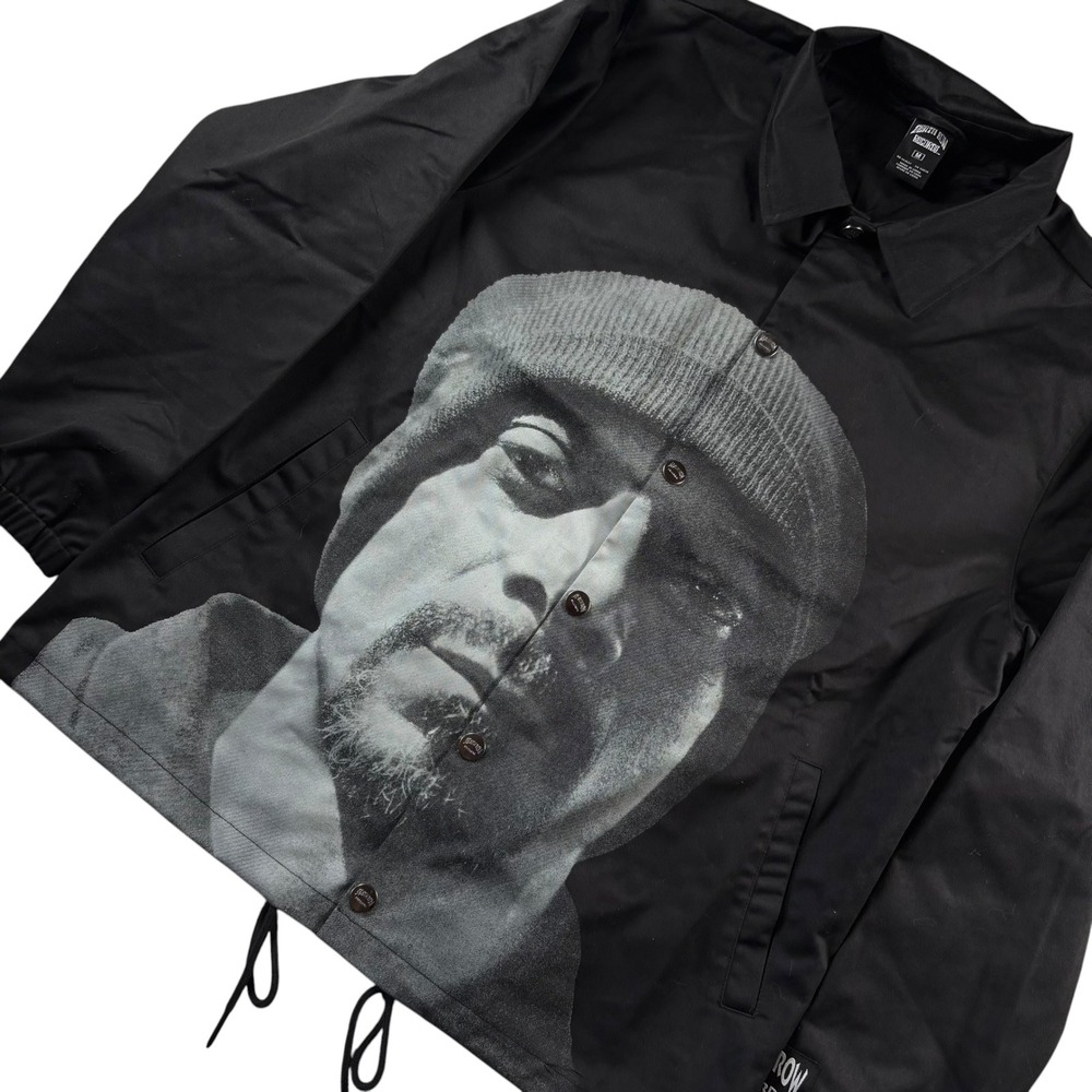 Death Row Records Snoop Dogg Field Jacket Mens M Black Snap Rap Graphic Print
